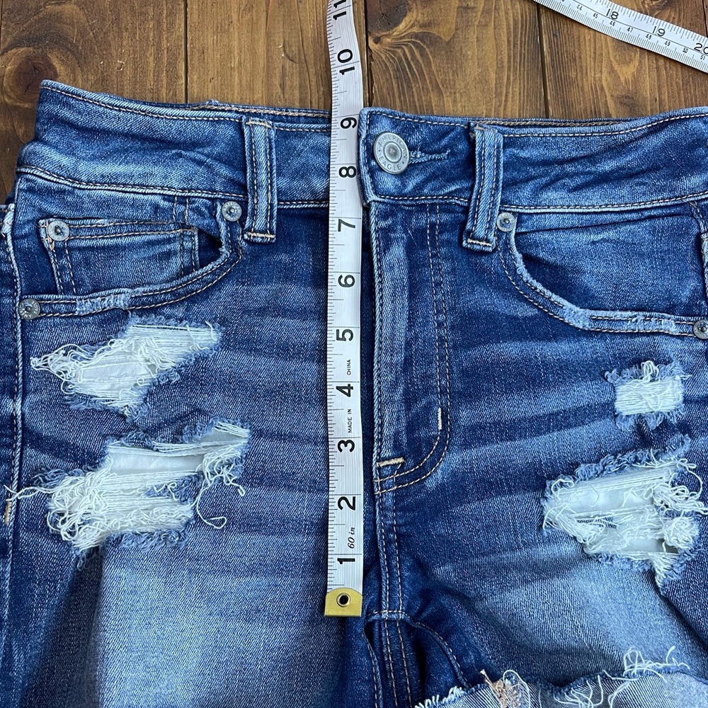 American Eagle Outfitters size 6 hi-rise shortie jeans shorts - Picture 7 of 8